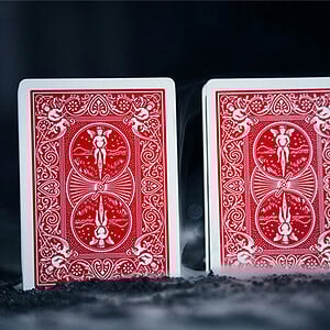 Leviti Deck by PITATA playing cards with intricate red and white design for magic performances.