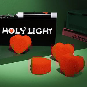 A heart-shaped orange sponge with 