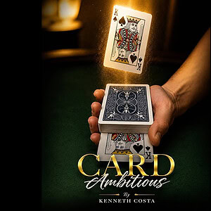 Close-up of a magic card trick with a king of spades and a deck in hand.