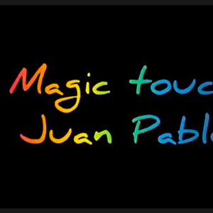 Colorful text reading 'Magic touch Juan Pablo' on a black background.