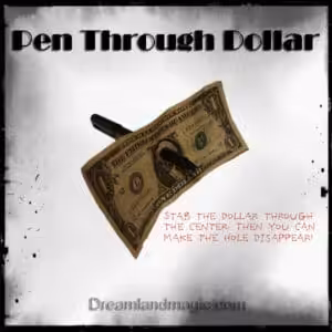 Alternative view of Pen Thru Dollar Bill