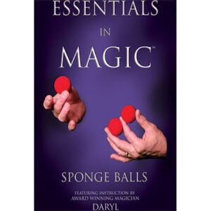 Close-up of magician performing sponge ball illusion, emphasizing magic tricks with sponge balls.