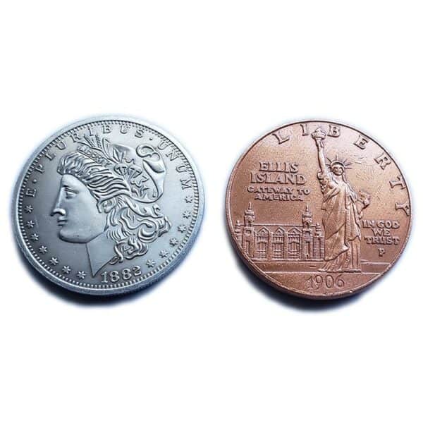 Hopping Half (Morgan Dollar & Statue of Liberty Ancient) Coin Trick